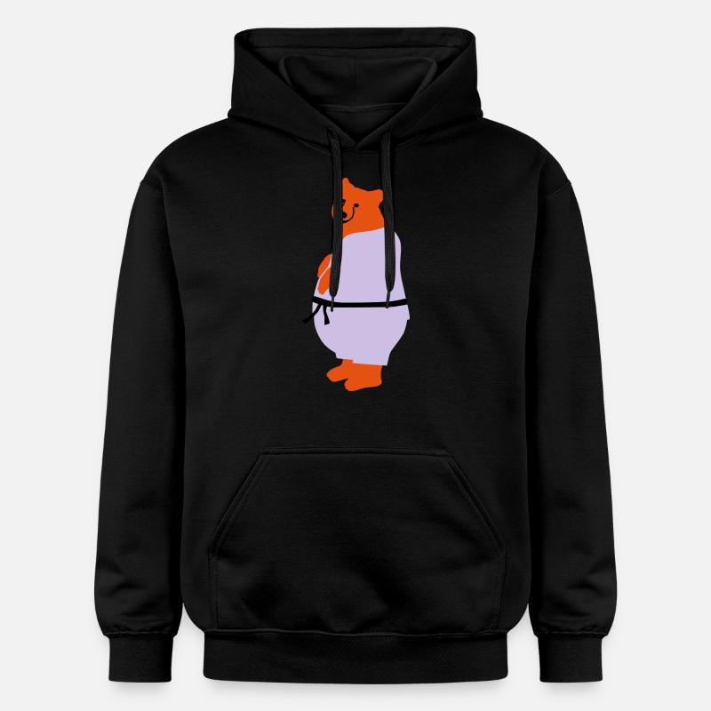 taekwondo bear - Sweat à capuche Softstyle® Gildan Unisexe - noir