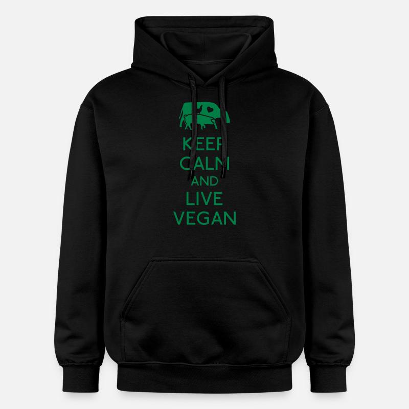 Keep Calm live vegan - Sweat à capuche Softstyle® Gildan Unisexe - noir