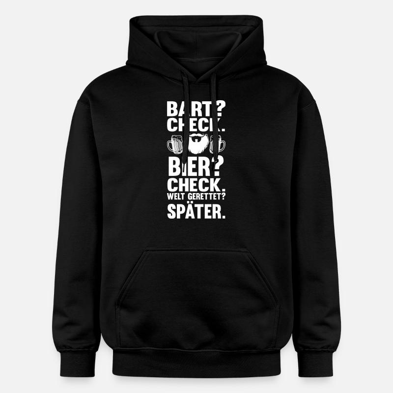 Bärtig Bartträger Bart - Gildan Unisex Softstyle® Midweight Hoodie - Schwarz