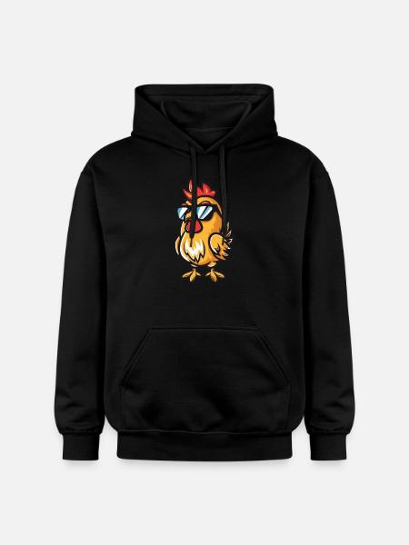 rooster animal - Gildan Unisex Softstyle® Midweight Hoodie - black