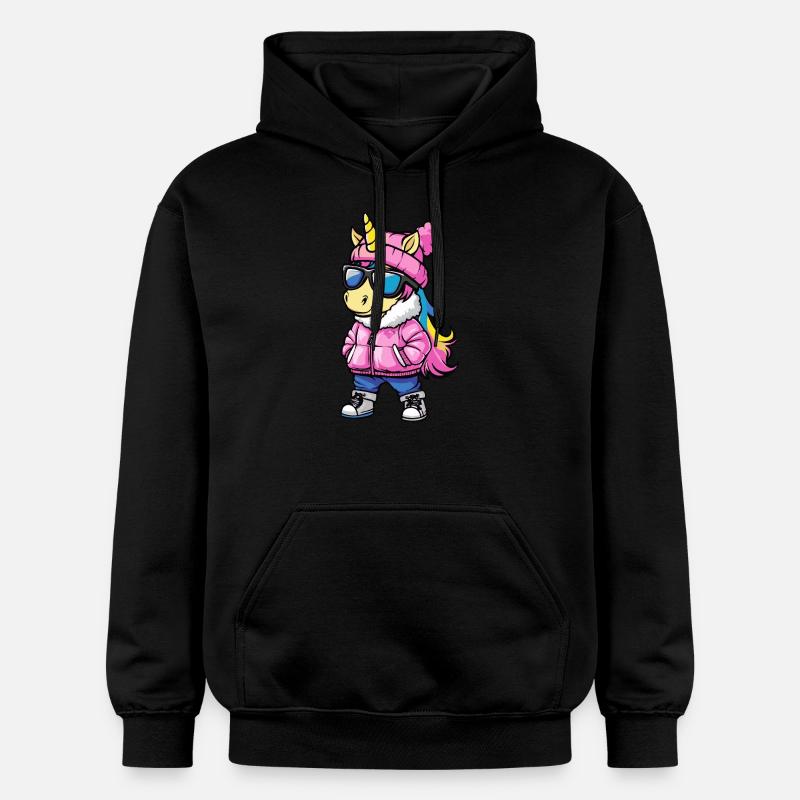 Einhorn Cool Comic - Gildan Unisex Softstyle® Midweight Hoodie - Schwarz