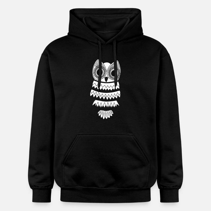 Weiße Eule - Gildan Unisex Softstyle® Midweight Hoodie - Schwarz