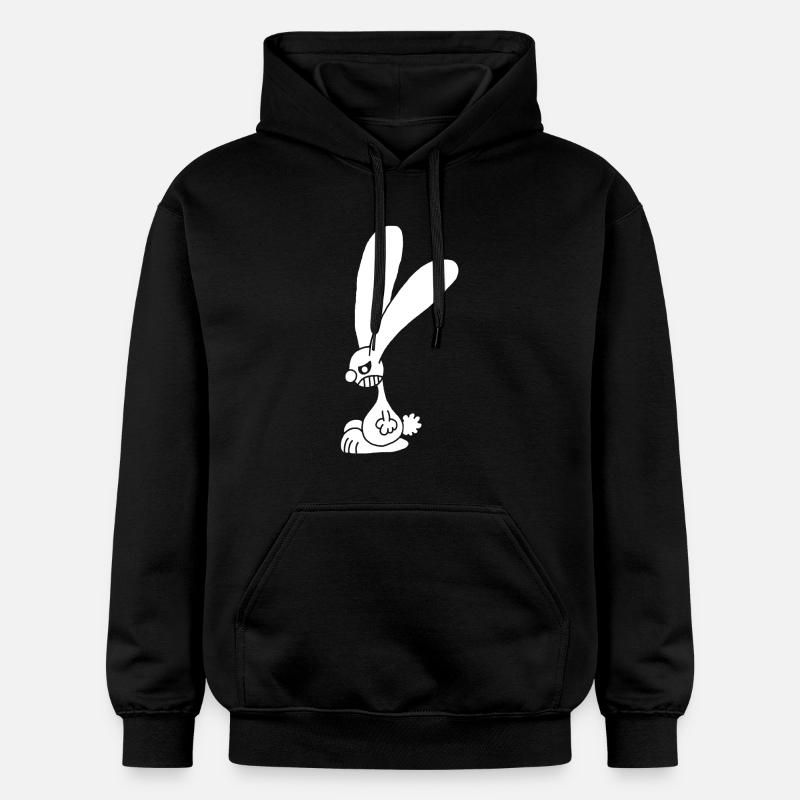 Lapin blanc grognon - Sweat à capuche Softstyle® Gildan Unisexe - noir
