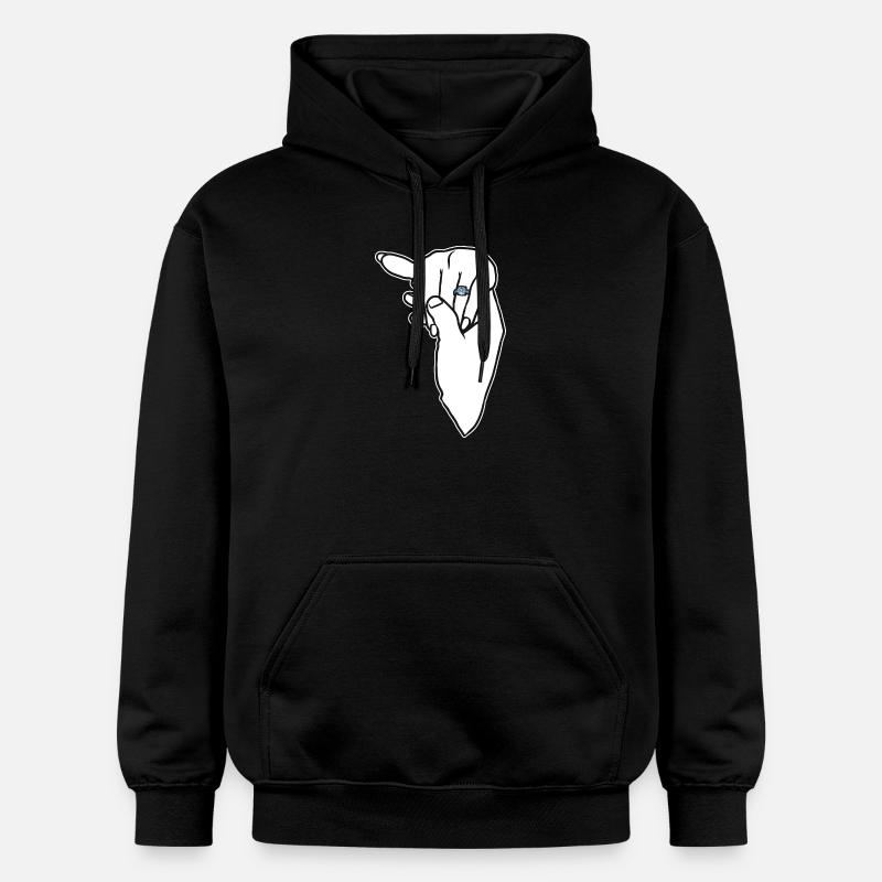 Verlobungs-Ehering-Hand - Gildan Unisex Softstyle® Midweight Hoodie - Schwarz