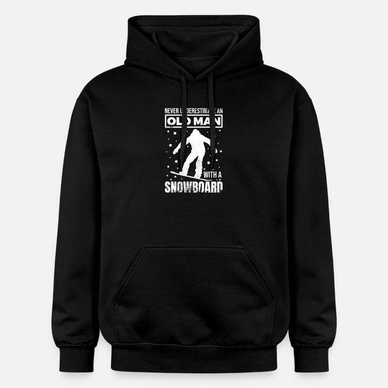 Grand-père vieux snowboarder - Sweat à capuche Softstyle® Gildan Unisexe - noir