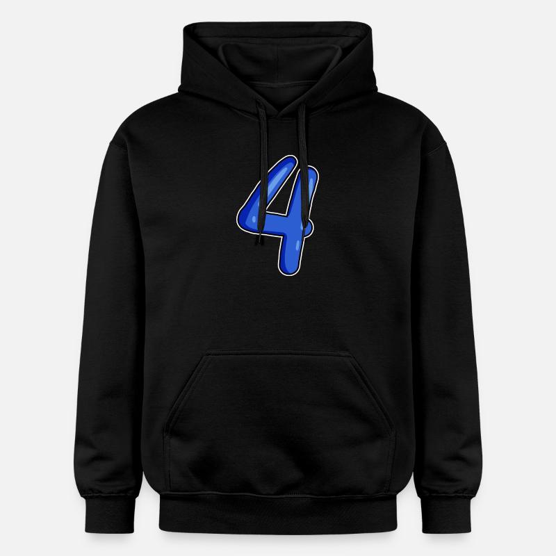 4 Nombre en bleu - Sweat à capuche Softstyle® Gildan Unisexe - noir