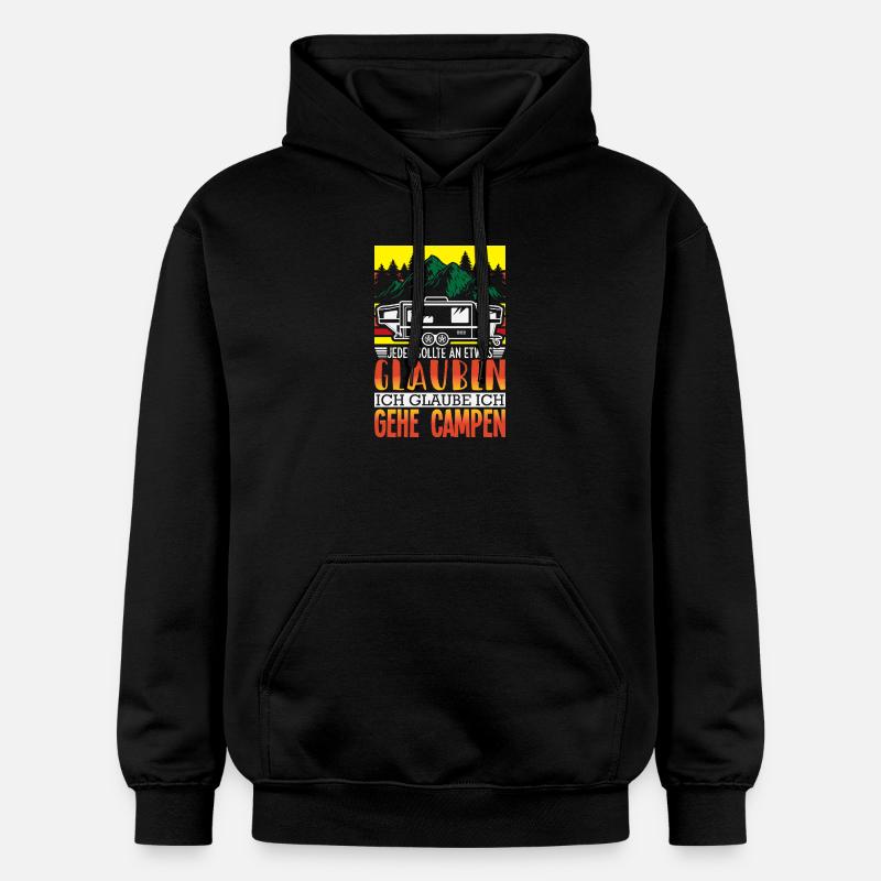 Camper Camping Caravane Dicton - Sweat à capuche Softstyle® Gildan Unisexe - noir