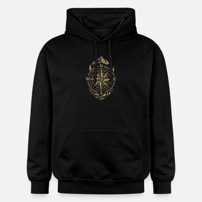 cadeau boussole boussole rétro Hipster  - Sweat à capuche Softstyle® Gildan Unisexe - noir
