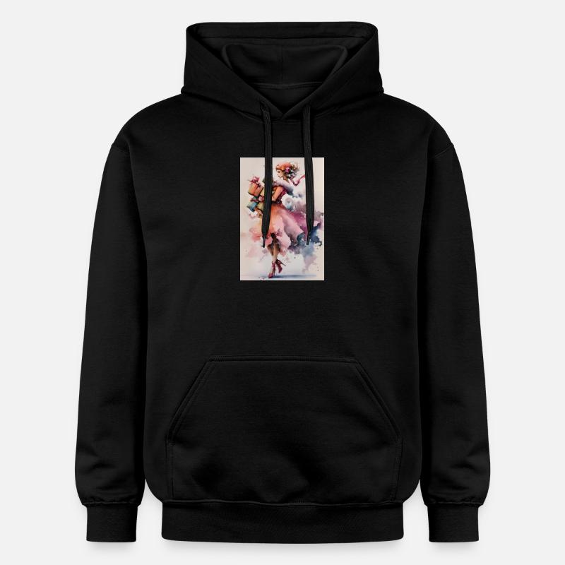 Déesse du cadeau aquarelle - Sweat à capuche Softstyle® Gildan Unisexe - noir