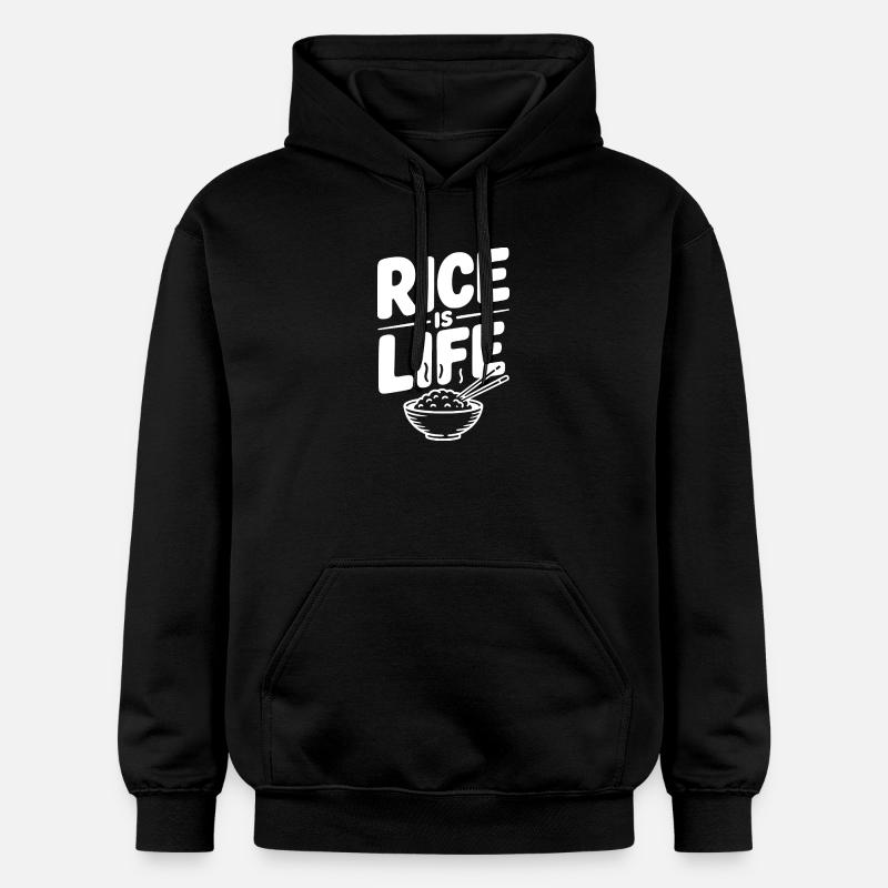 Le riz, c’est la vie - Sweat à capuche Softstyle® Gildan Unisexe - noir