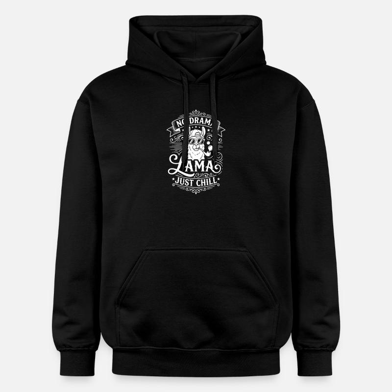 Pas de drame Lama Détends-toi - Sweat à capuche Softstyle® Gildan Unisexe - noir