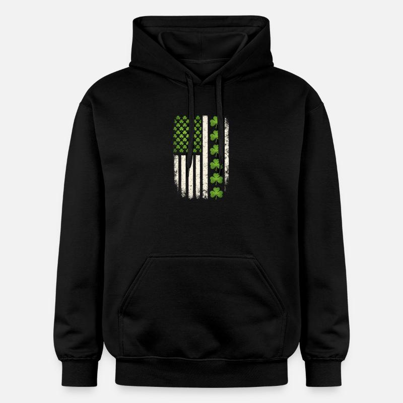 Drapeau américain en trèfle irlandais - Sweat à capuche Softstyle® Gildan Unisexe - noir