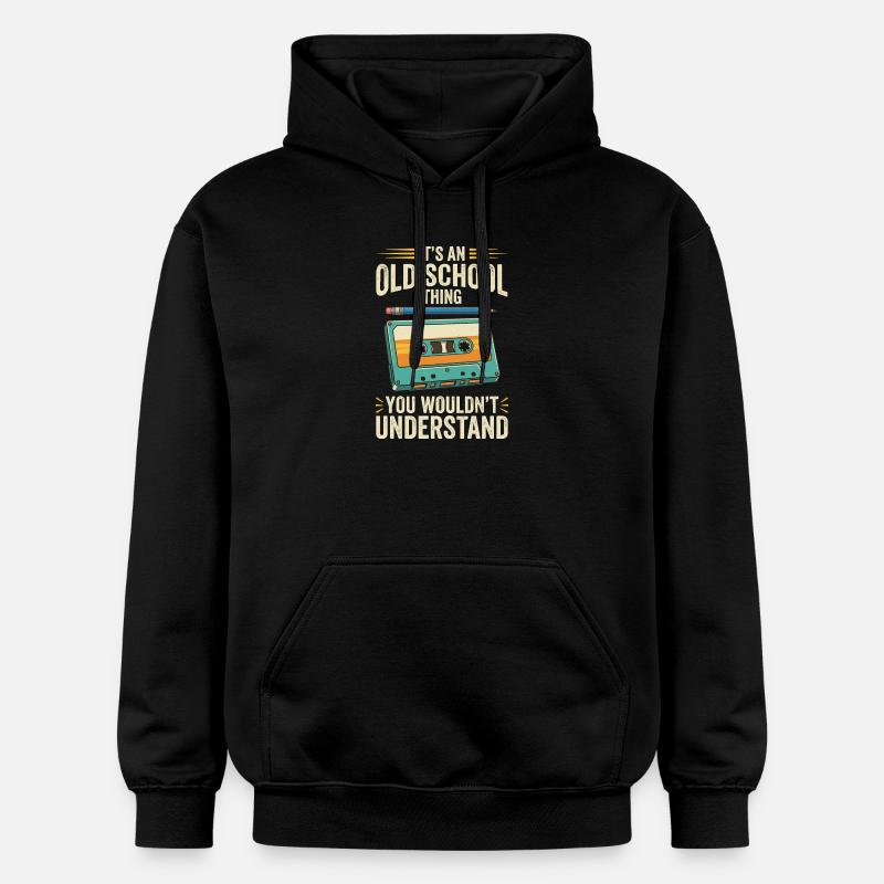 Old School Cassette Design – Mixtape rétro - Sweat à capuche Softstyle® Gildan Unisexe - noir