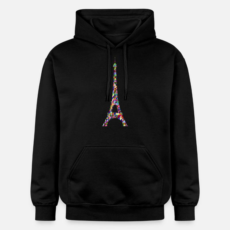 Arc-en-ciel de la Tour Eiffel - Sweat à capuche Softstyle® Gildan Unisexe - noir