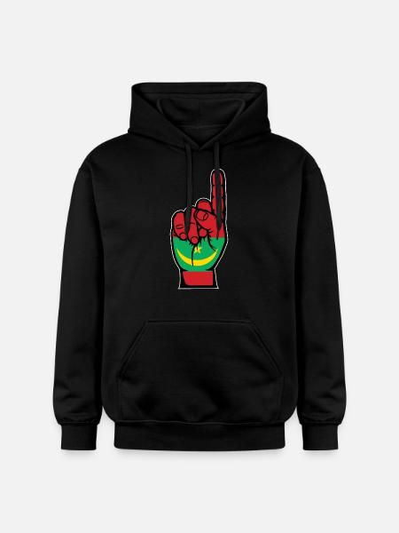 Bandiera della Mauritania numero 1 - Felpa con cappuccio unisex Softstyle® Gildan con grammatura media - nero