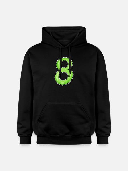 Number 8 - Eight - 8 Motif - Number 8 Number - Gildan Unisex Softstyle® Midweight Hoodie - black