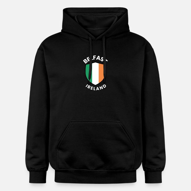 Bouclier de Belfast d’Irlande - Sweat à capuche Softstyle® Gildan Unisexe - noir