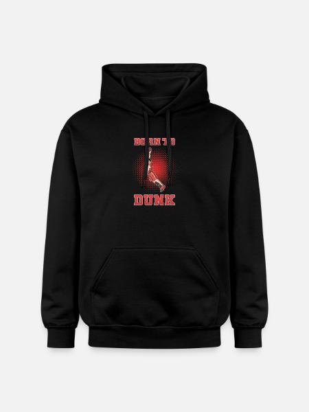 Born to Dunk – Basketball Saying - Gildan Unisex Softstyle® Midweight Hoodie - black