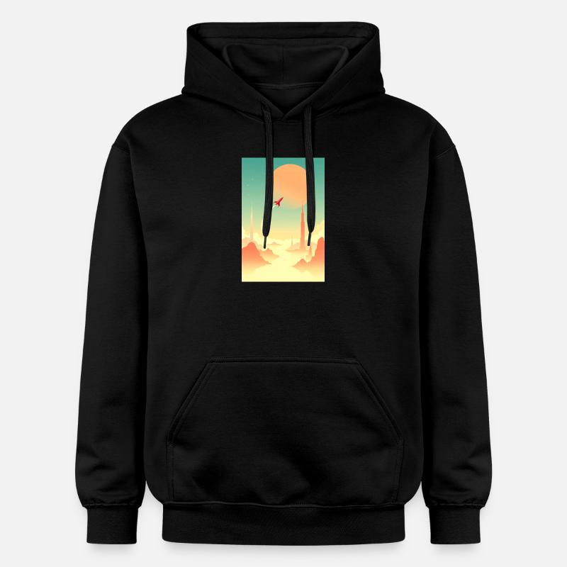First Journeys Beyond Distant Horizons - Gildan Unisex Softstyle® Midweight Hoodie - black