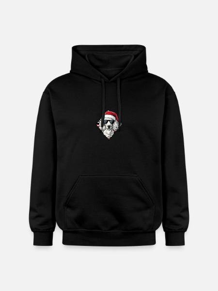 Poodle Dog Christmas Cool - Gildan Unisex Softstyle® Midweight Hoodie - black