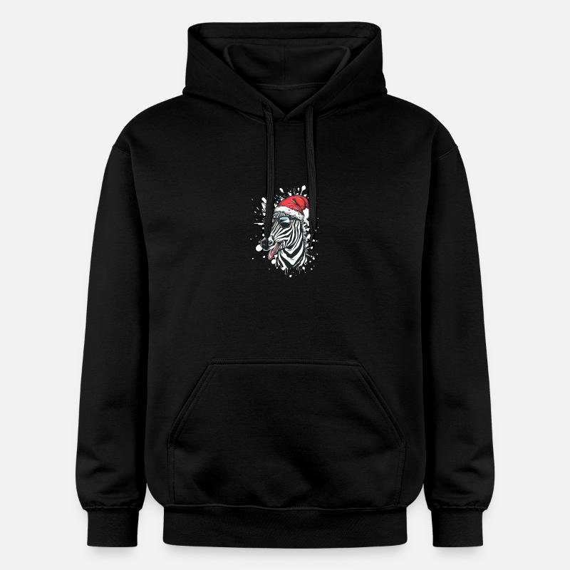 Zèbre Noël Drôle - Sweat à capuche Softstyle® Gildan Unisexe - noir