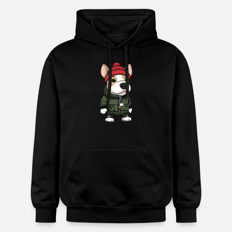 Bull Terrier Chien Hiver - Sweat à capuche Softstyle® Gildan Unisexe - noir