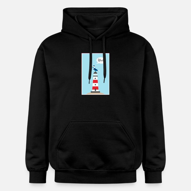 Phare - Mouette - Bande dessinée - Cadeau - Sweat à capuche Softstyle® Gildan Unisexe - noir