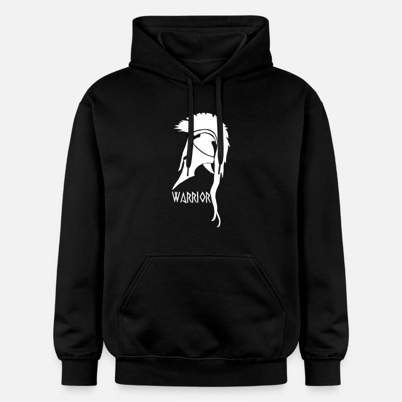 Casque blanc de guerrier antique - Sweat à capuche Softstyle® Gildan Unisexe - noir