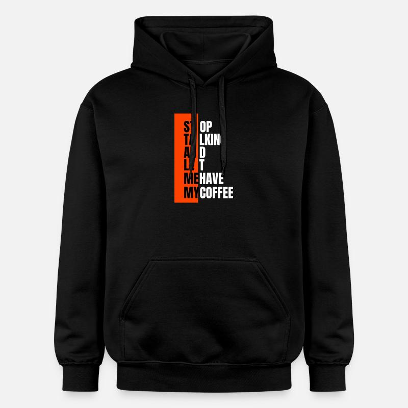 Stop talking – need coffee first - Gildan Unisex Softstyle® Midweight Hoodie - black