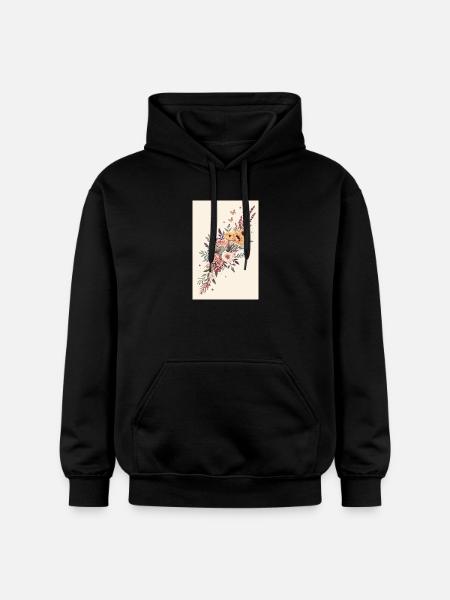 Blumenbouquet mit Schmetterlingen - Gildan Unisex Softstyle® Midweight Hoodie - Schwarz