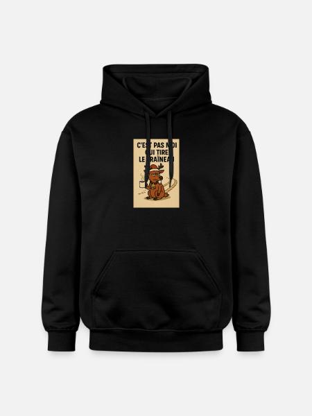 Blasierter Fuchs im Weihnachtscafé - Gildan Unisex Softstyle® Midweight Hoodie - Schwarz