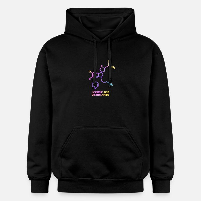 Art moléculaire psychédélique LSD - Sweat à capuche Softstyle® Gildan Unisexe - noir