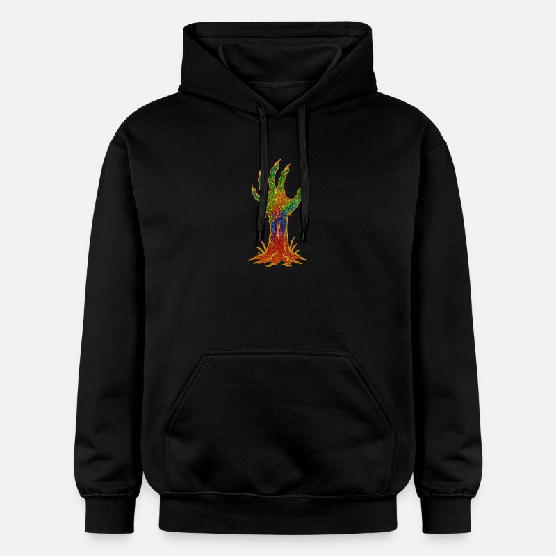 Rainbow Glitter Éveil de la main - Sweat à capuche Softstyle® Gildan Unisexe - noir