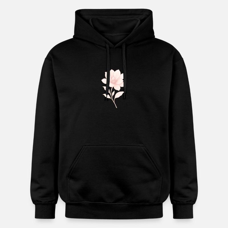 Magnolia rose, Fleur - Sweat à capuche Softstyle® Gildan Unisexe - noir