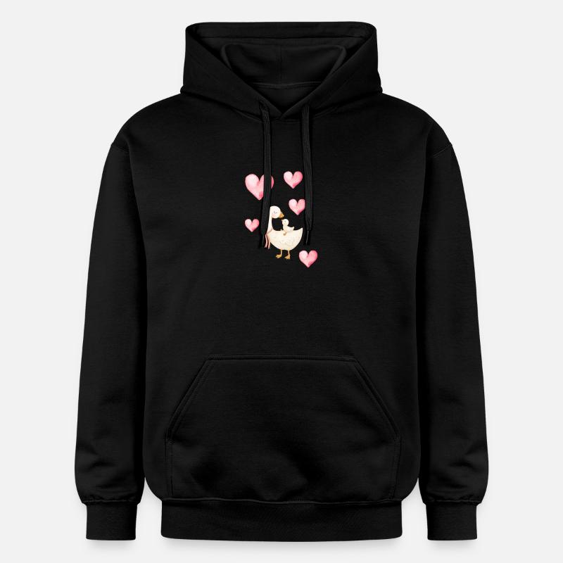 Maman Canard et Petit Coeur - Sweat à capuche Softstyle® Gildan Unisexe - noir