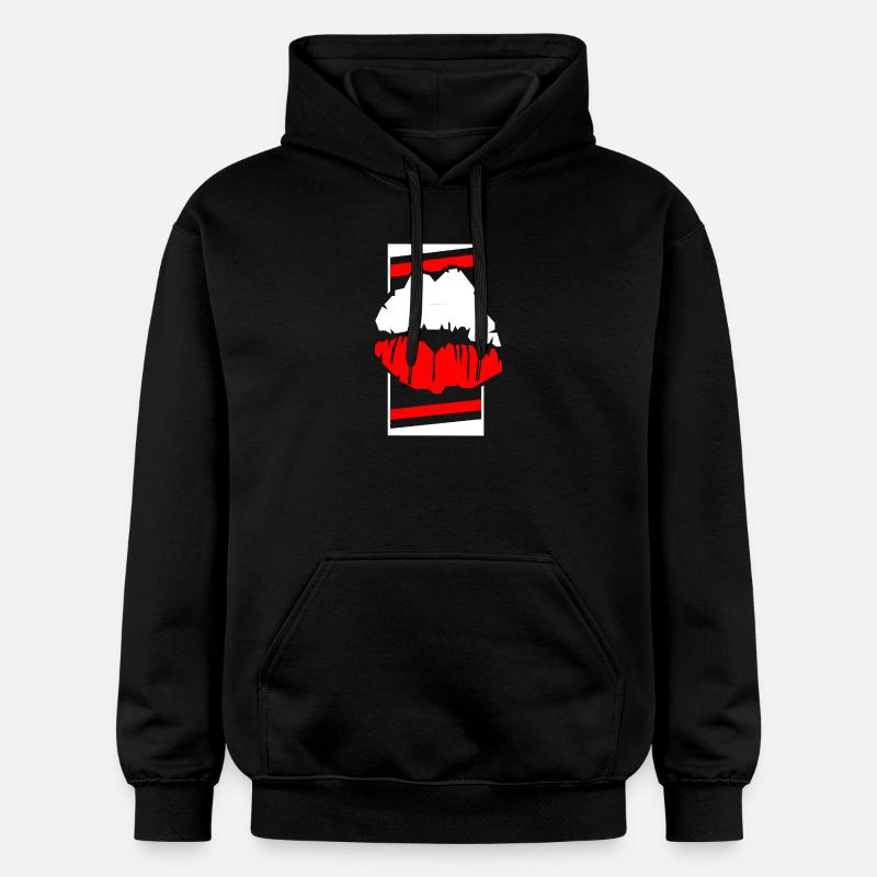 Pologne Lèvres Contraste Pop Art - Sweat à capuche Softstyle® Gildan Unisexe - noir
