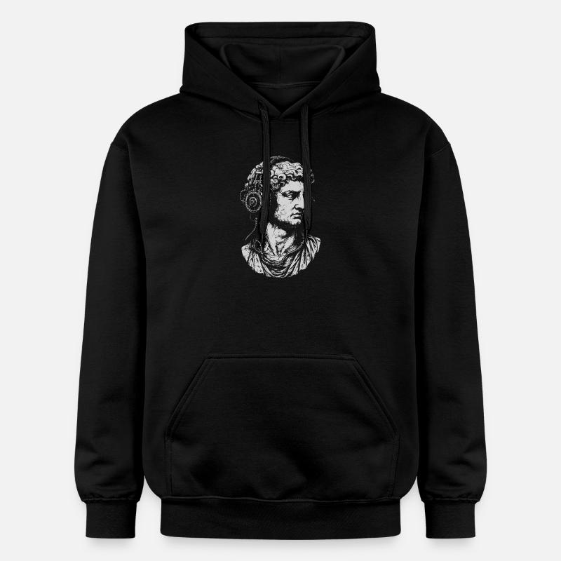 Bust classique avec casque steampunk - Sweat à capuche Softstyle® Gildan Unisexe - noir