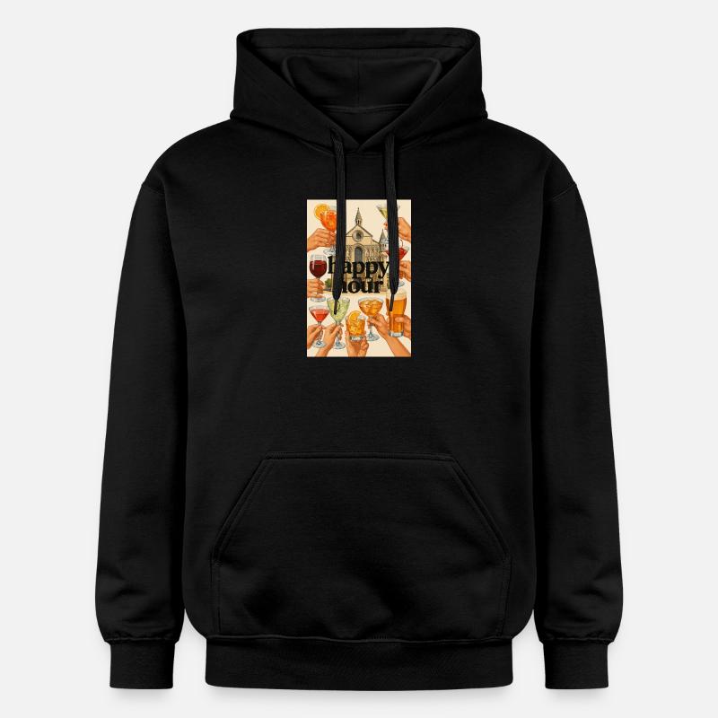 Happy_Hour_Collage - Sweat à capuche Softstyle® Gildan Unisexe - noir