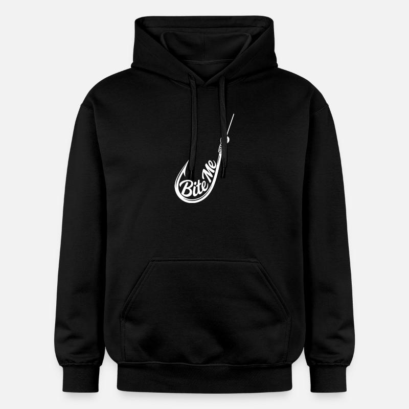 Bite Me Hook Silhouette Tee - Gildan Unisex Softstyle® Midweight Hoodie - black