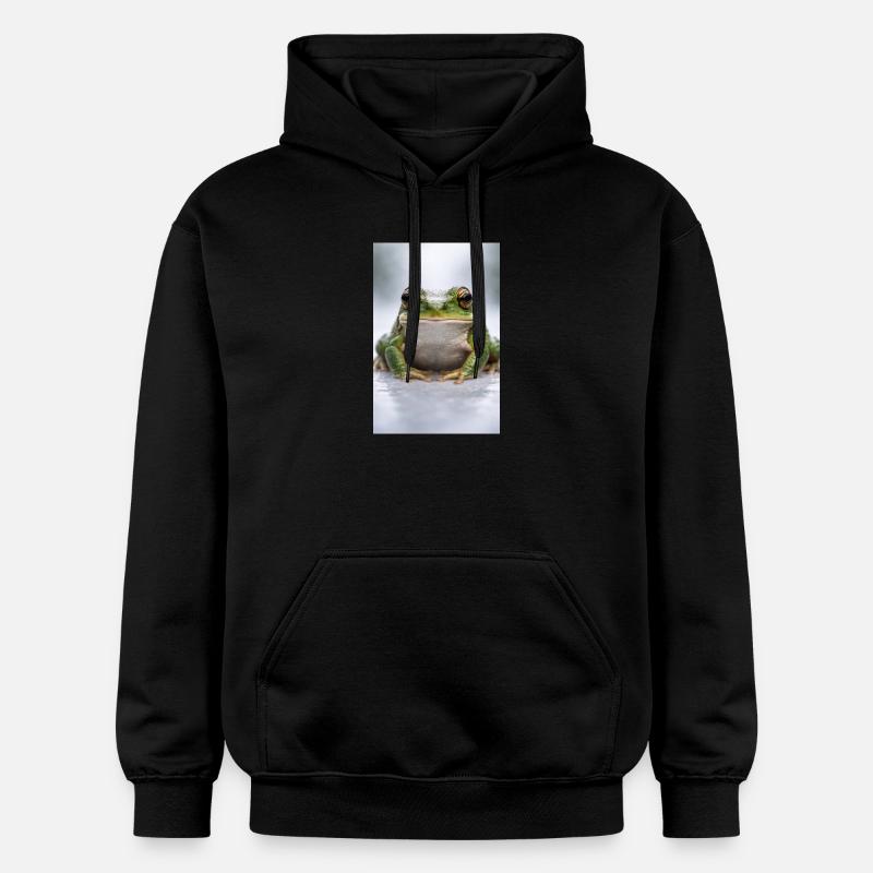 Grenouille verte au centre - Sweat à capuche Softstyle® Gildan Unisexe - noir