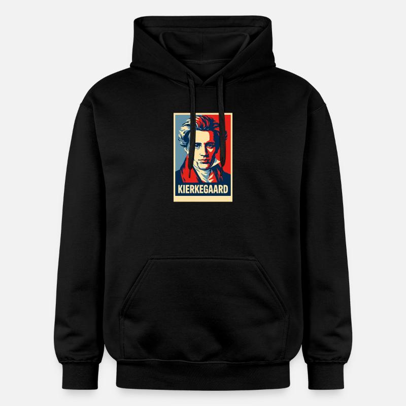 Kierkegaard Pop Art Portrait - Sweat à capuche Softstyle® Gildan Unisexe - noir