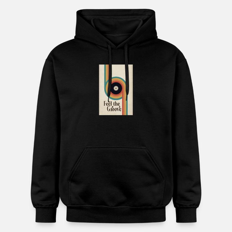 Affiche vinyle rétro Feel the Groove - Sweat à capuche Softstyle® Gildan Unisexe - noir