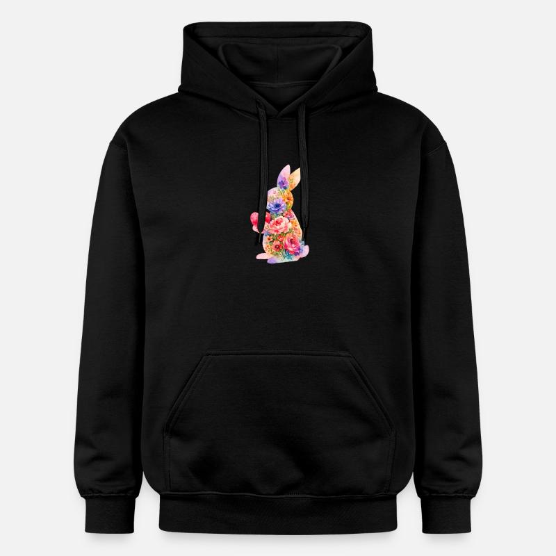 Cœur de lapin mignon - Sweat à capuche Softstyle® Gildan Unisexe - noir