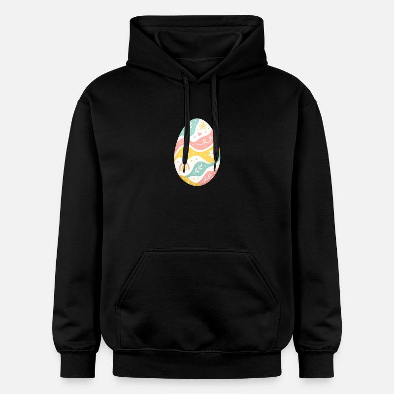 Motif pastel d’œufs de Pâques - Sweat à capuche Softstyle® Gildan Unisexe - noir