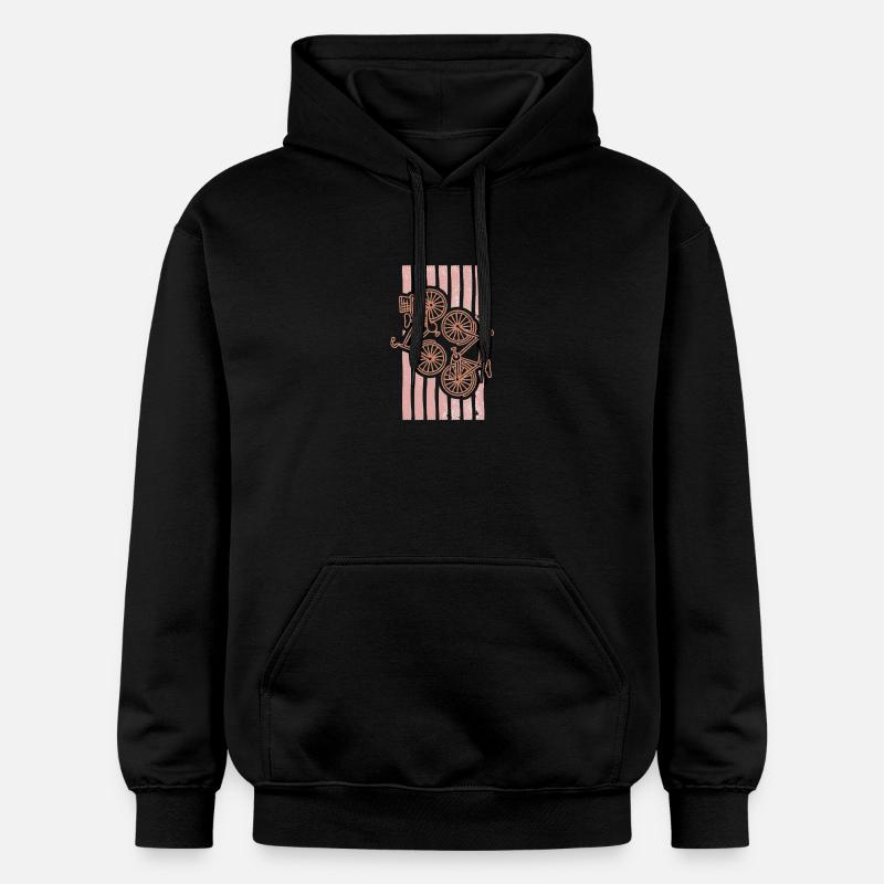 visuel-cyclisme-ete-tendance-rose-pale-minimali - Sweat à capuche Softstyle® Gildan Unisexe - noir