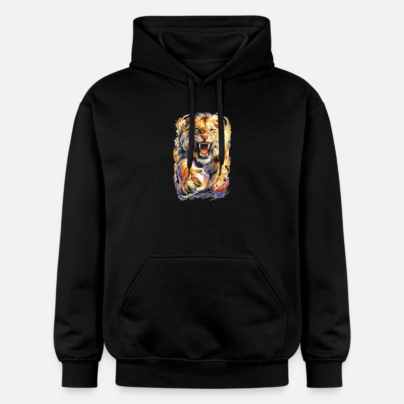 Grand chat sauvage - Sweat à capuche Softstyle® Gildan Unisexe - noir