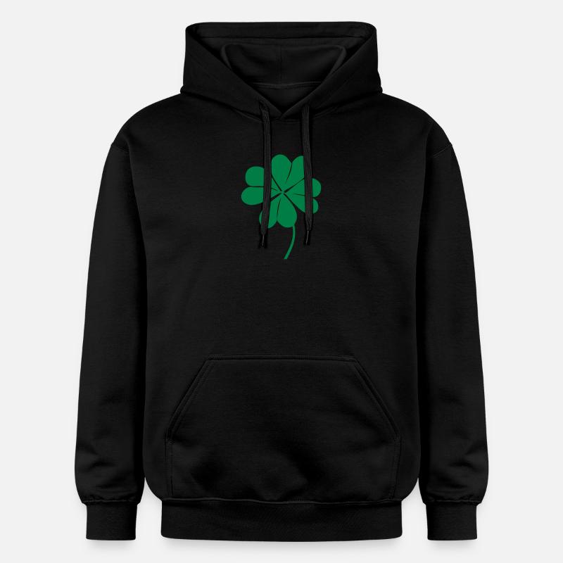 klee mit 4 blaettern - Gildan Unisex Softstyle® Midweight Hoodie - Schwarz