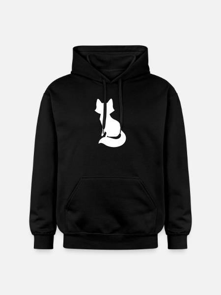 Playful Fox Silhouette Design - Gildan Unisex Softstyle® Midweight Hoodie - black