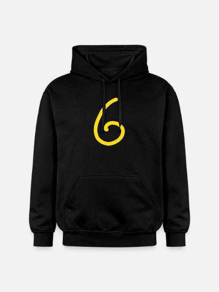 6 Number six number Birthday - Gildan Unisex Softstyle® Midweight Hoodie - black