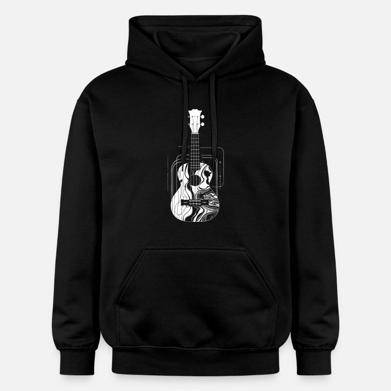 Dessin de ukulélé - Sweat à capuche Softstyle® Gildan Unisexe - noir